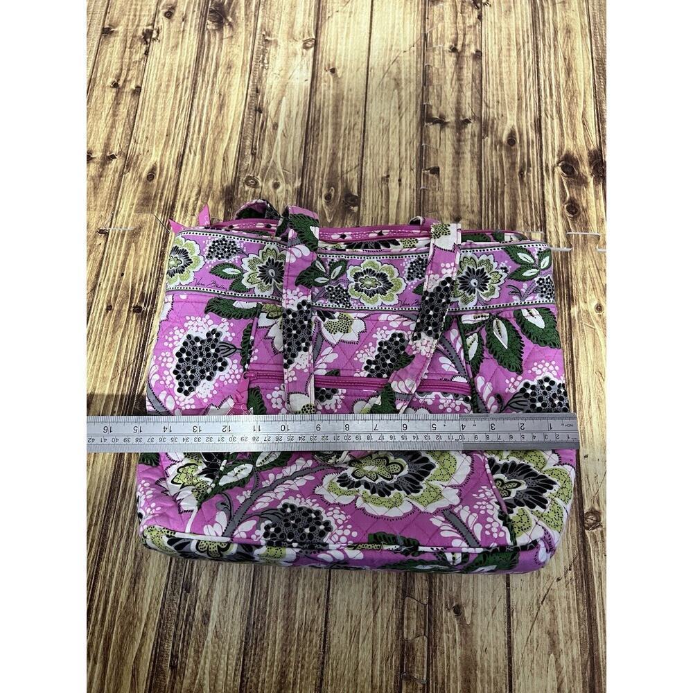 True Vera Bradley Large Toggle Shoulder Tote Pink Mod Floral 14 x 17 - Picture 8 of 9
